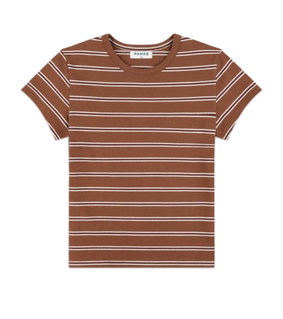 Parke Brown Stripe Cotton TShirt